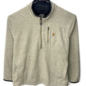 Carhartt 103831 Mens Oatmeal/Gray 1/2 Zip Pullover Dalton Fleece Jacket Size 2XL